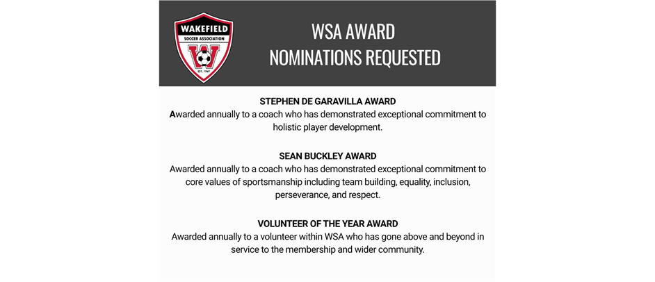 WSA Volunteer Awards - Nominate Now!